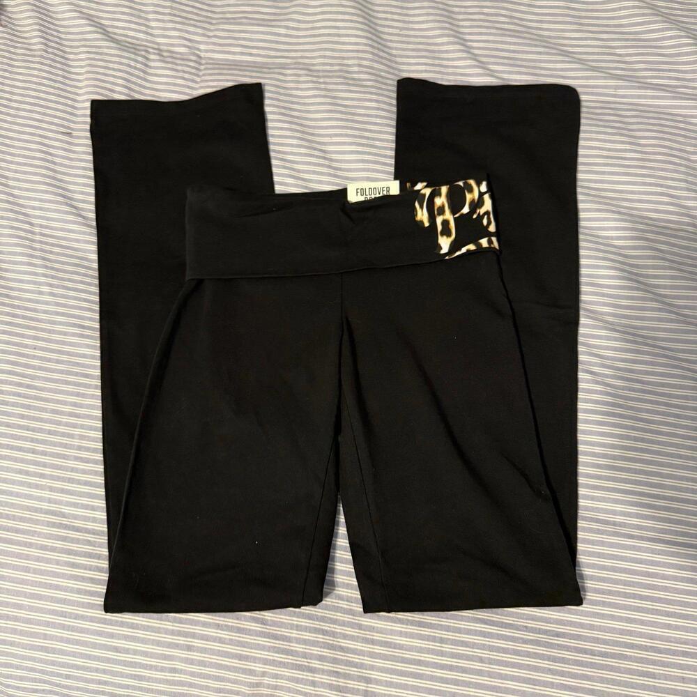 PINK Victoria’s Secret Y2K Cheetah Foldover Flare Pants